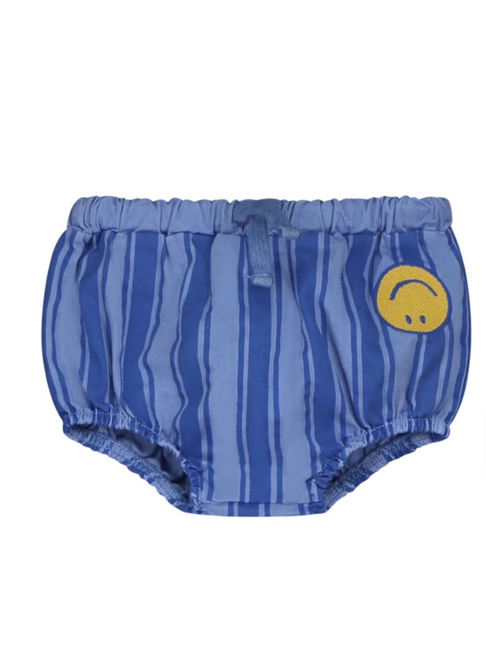Bonmot Organic Cotton Bloomers 18-24 Months Smiley Patch Blue Stripes